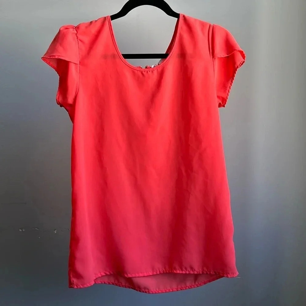 Japna Coral Pink Blouse | Lightweight Blouse | Coral Pink Blouse | Summer |